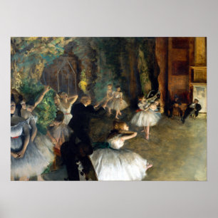 Edgar Degas De repetitie van de ballet in het tone Poster