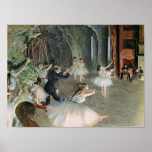 Edgar Degas   De repetitie van de ballet op het po Poster