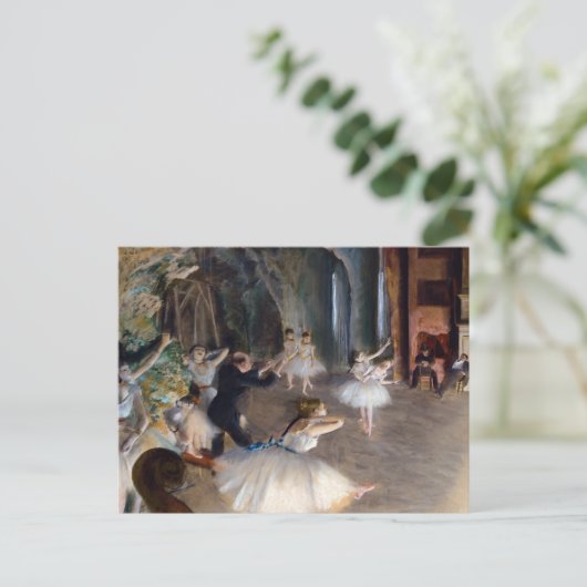 Edgar Degas - De repetitie van het ballet op het p Briefkaart (Staand voorkant)