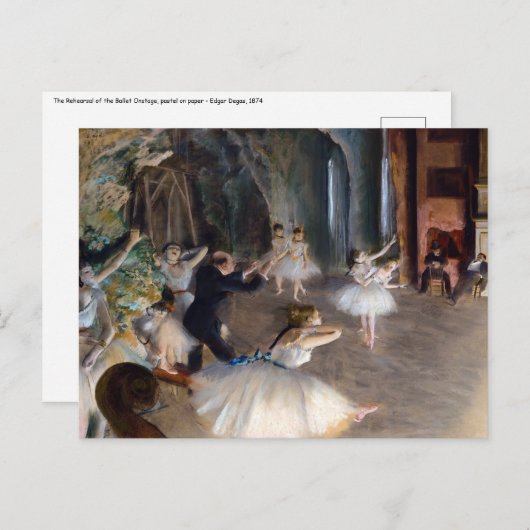 Edgar Degas - De repetitie van het ballet op het p Briefkaart (Voorkant / Achterkant)