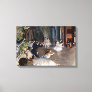 Edgar Degas - De repetitie van het ballet op het p Canvas Afdruk