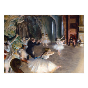 Edgar Degas - De repetitie van het ballet op het p Foto Afdruk
