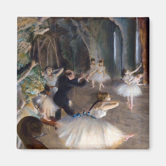 Edgar Degas - De repetitie van het ballet op het p Magneet (Voorkant)