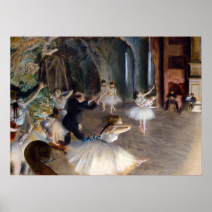 Edgar Degas - De repetitie van het ballet op het p Poster