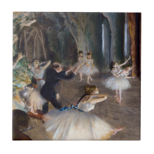 Edgar Degas - De repetitie van het ballet op het p Tegeltje