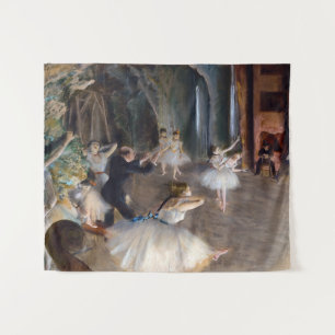 Edgar Degas - De repetitie van het ballet op het p Wandkleed