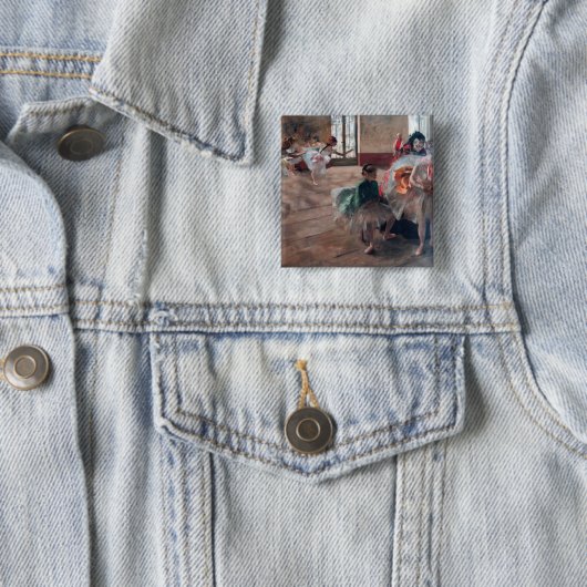 Edgar Degas - De repetitie Vierkante Button 5,1 Cm (In situ)