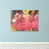 Edgar Degas de roze dansers Canvas Afdruk (Insitu (Houten vloer))