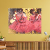 Edgar Degas de roze dansers Canvas Afdruk (Insitu (Woonkamer))