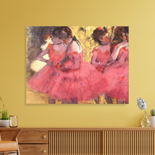 Edgar Degas de roze dansers Canvas Afdruk (Insitu (Woonkamer))