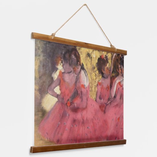Edgar Degas de roze dansers Hangend Wandkleed (Gebogen)
