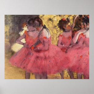 Edgar Degas de roze dansers Poster