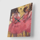 Edgar Degas de roze dansers Vierkante Klok (Hoek)
