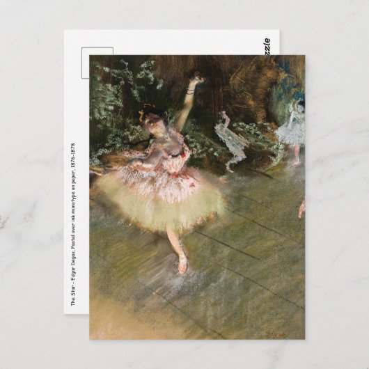 Edgar Degas - De Ster 1878 Briefkaart (Voorkant / Achterkant)