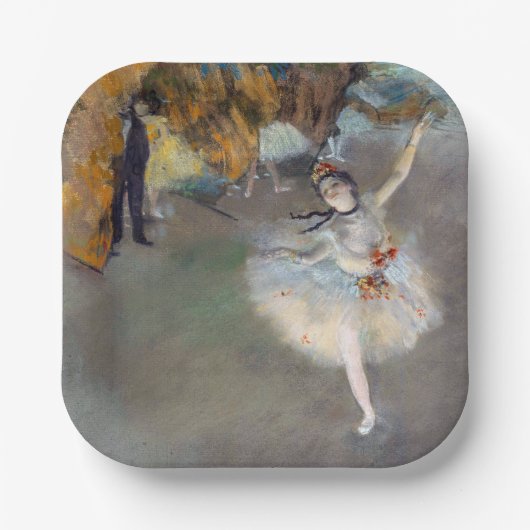 Edgar Degas - De ster/danser in het werkgebied Papieren Bordje (Voorkant)