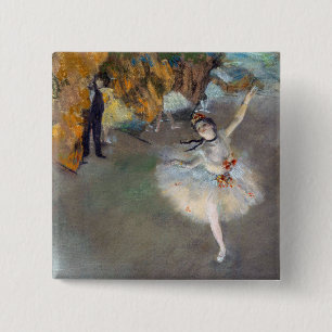 Edgar Degas - De ster/danser in het werkgebied Vierkante Button 5,1 Cm
