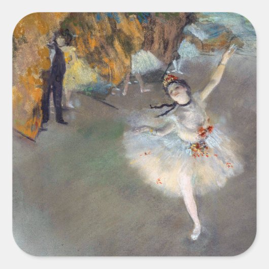 Edgar Degas - De ster/danser in het werkgebied Vierkante Sticker (Voorkant)