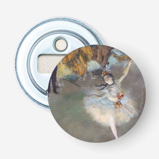 Edgar Degas - De Ster / Danseres op het Podium Button Flesopener (Voorkant)