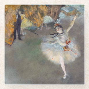 Edgar Degas - De Ster / Danseres op het Podium Glazen Onderzetter