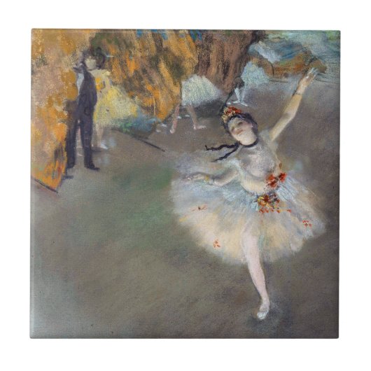 Edgar Degas - De Ster / Danseres op het Podium Tegeltje (Voorkant)