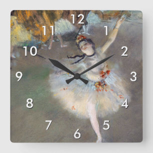 Edgar Degas - De Ster / Danseres op het Podium Vierkante Klok