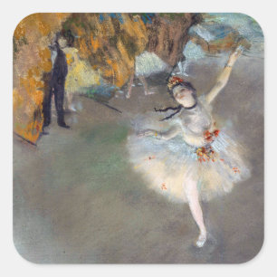 Edgar Degas - De Ster / Danseres op het Podium Vierkante Sticker