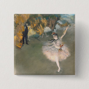 Edgar Degas   De ster of danser in het werkgebied Vierkante Button 5,1 Cm