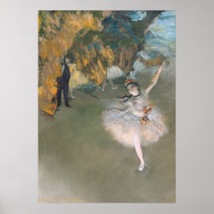 Edgar Degas De ster of danser op het podium Poster