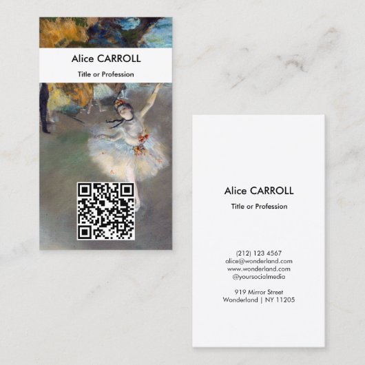 Edgar Degas - de Ster - QR-code Visitekaartje (Voorkant / Achterkant)