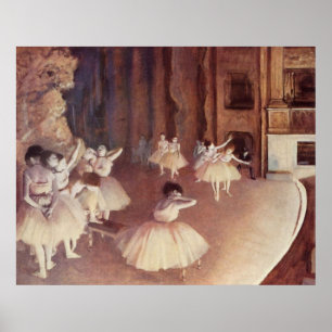 Edgar Degas - Dress Rehearsal Ballet Stage 1873-74 Poster