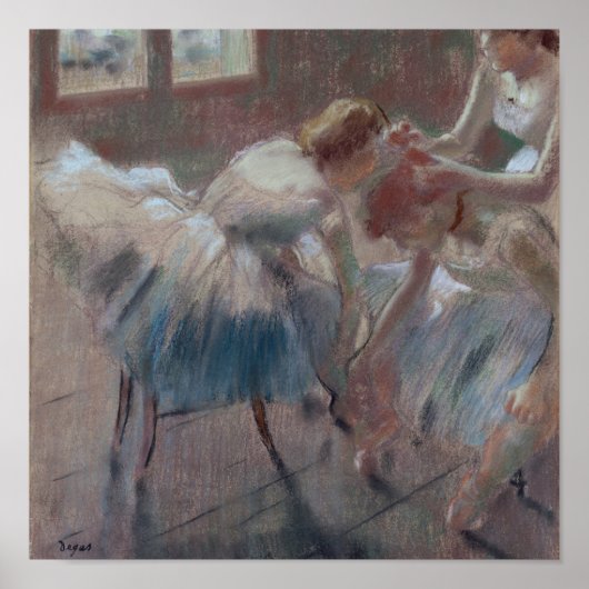 Edgar Degas | Drie dansers die zich op klasse voor Poster (Voorkant)