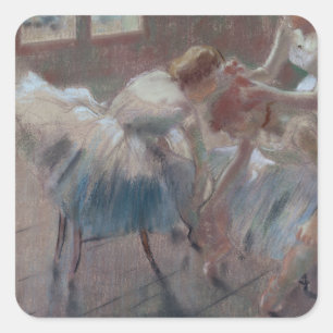 Edgar Degas   Drie dansers die zich op klasse voor Vierkante Sticker