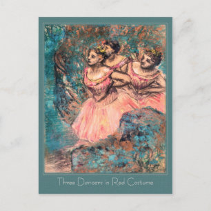 Edgar Degas Drie dansers in Red Costume CC0389 Briefkaart