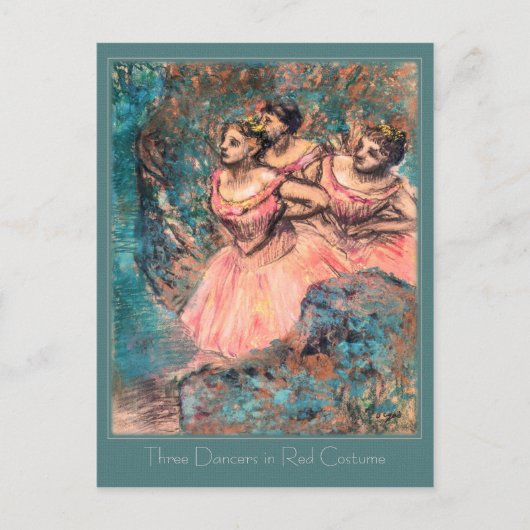 Edgar Degas Drie dansers in Red Costume CC0389 Briefkaart (Voorkant)
