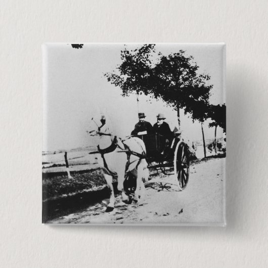 Edgar Degas | Edgar Degas en een vriend Vierkante Button 5,1 Cm (Voorkant)