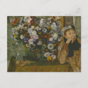 Edgar Degas - Een vrouw die naast een Vaas zit Briefkaart