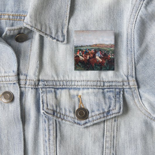 Edgar Degas - Gentlemen Race Vierkante Button 5,1 Cm (In situ)