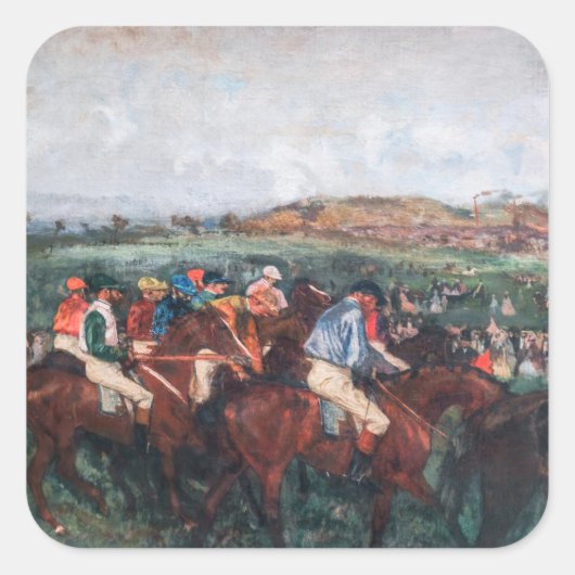 Edgar Degas - Gentlemen Race Vierkante Sticker (Voorkant)