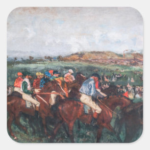 Edgar Degas - Gentlemen Race Vierkante Sticker