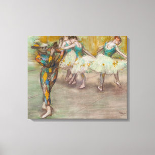 Edgar Degas - Harlekijnendans Canvas Afdruk
