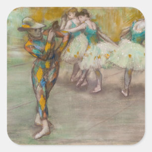 Edgar Degas - Harlekijnendans Vierkante Sticker