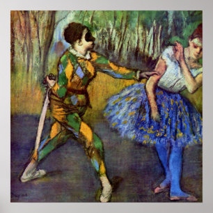 Edgar Degas - "Harlequin & Columbine" Poster