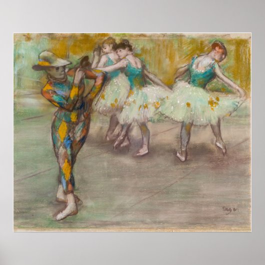 Edgar Degas - Harlequin Dance Poster (Voorkant)