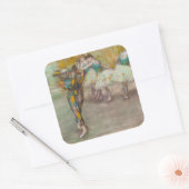 Edgar Degas - Harlequin Dance Vierkante Sticker (Envelop)