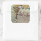 Edgar Degas - Harlequin Dance Vierkante Sticker (Tas)