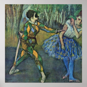 Edgar Degas - Harlequin en Columbine Poster