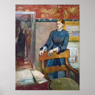 Edgar Degas Helene Rouart in haar vaders studie Poster
