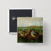 Edgar Degas | Heren race, voor het vertrek Vierkante Button 5,1 Cm (Voorkant /achterkant)