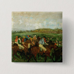 Edgar Degas   Heren race, voor het vertrek Vierkante Button 5,1 Cm
