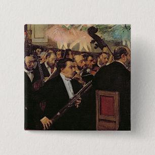 Edgar Degas Het Opera Orchestra, c.1870 Vierkante Button 5,1 Cm